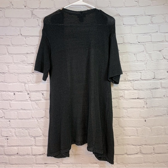 Lane Bryant Black Short Sleeve Open Front Sweater 14/16 - Picture 2 of 7
